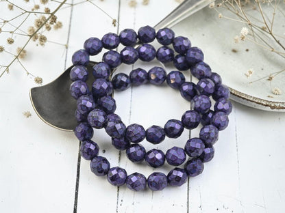 Czech Glass Beads - Fire Polished Beads - Round Beads - Faceted Beads - 8mm - 20pcs - (752)