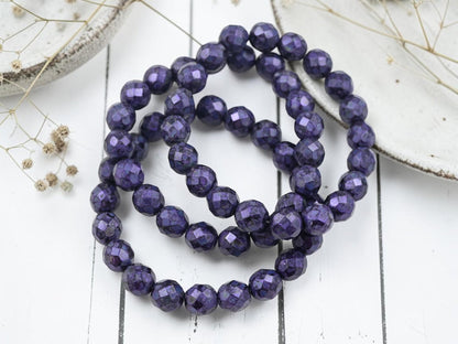 Czech Glass Beads - Fire Polished Beads - Round Beads - Faceted Beads - 8mm - 20pcs - (752)
