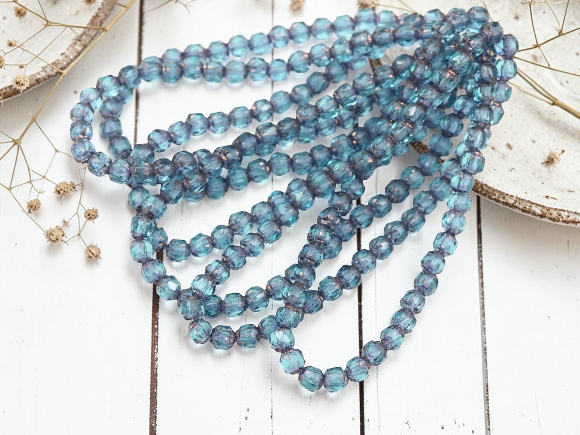 Picasso Beads - Cathedral Beads - Czech Glass Beads - Picasso Beads - Fire Polish Beads - 4mm - 40pcs - (3720)