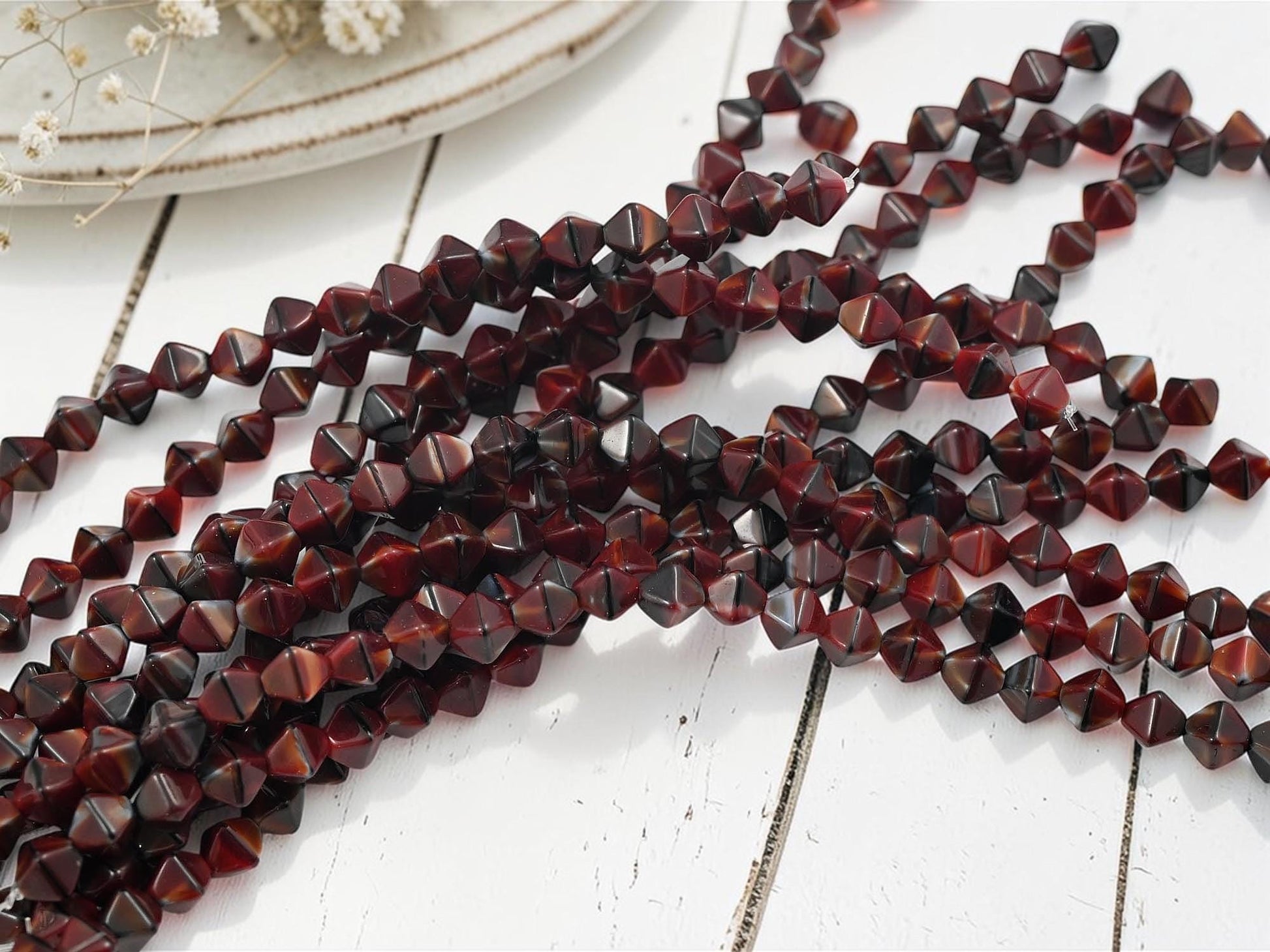 Czech Glass Beads - Old Stock Beads - Lucerna Bicone - Bicone Beads - Spacer Beads - 6mm - 25pcs - (274)