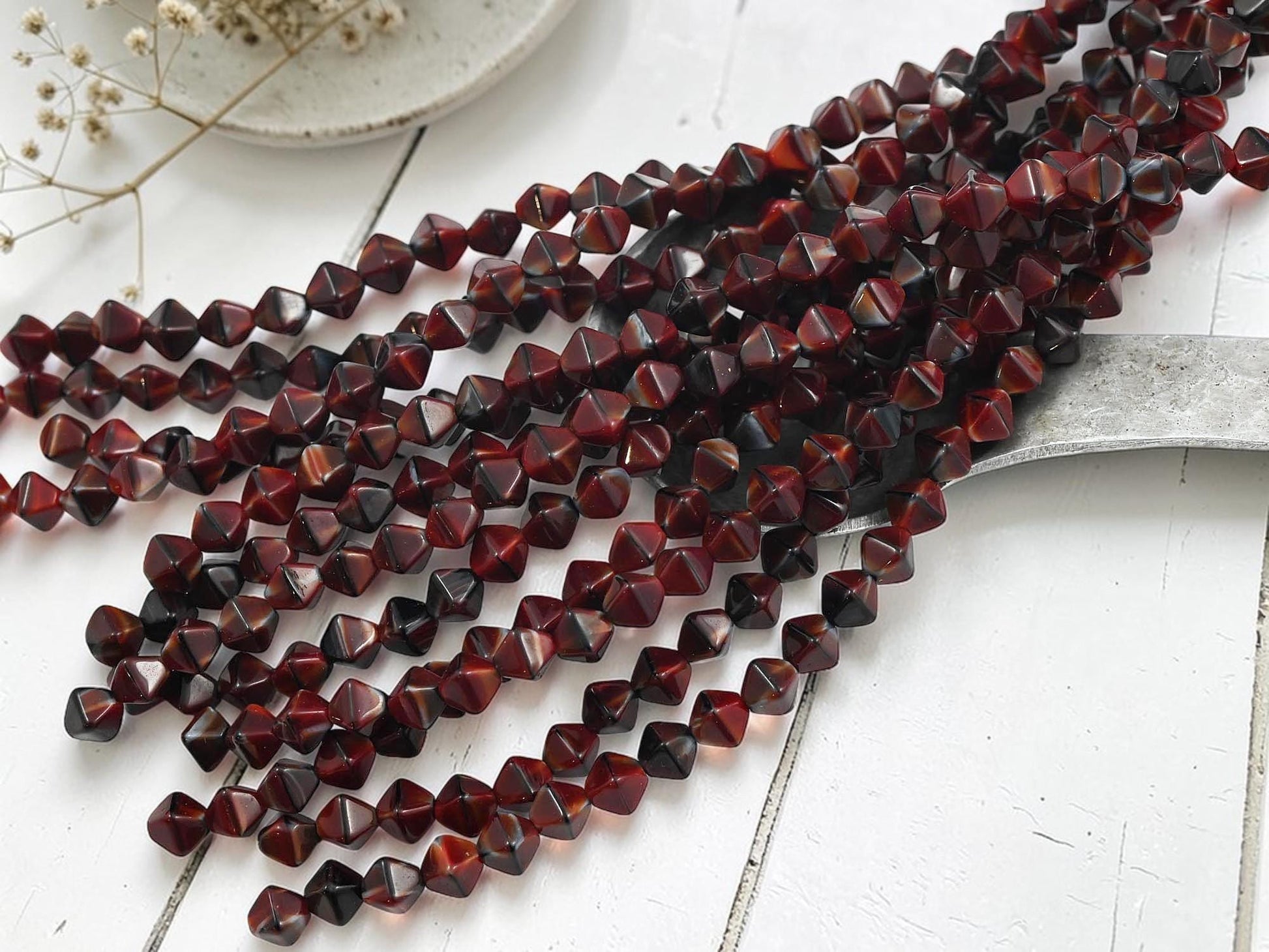 Czech Glass Beads - Old Stock Beads - Lucerna Bicone - Bicone Beads - Spacer Beads - 6mm - 25pcs - (274)
