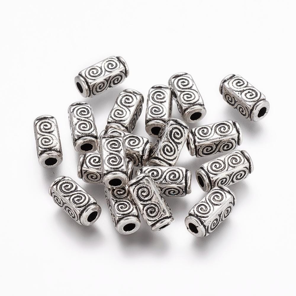 Metal Beads - Silver Beads - Tube Beads - Spacer Beads - Metal Spacers - 11x5mm - 50pcs - (A144)