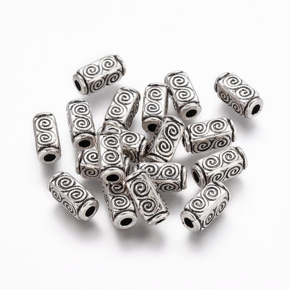Metal Beads - Silver Beads - Tube Beads - Spacer Beads - Metal Spacers - 11x5mm - 50pcs - (A144)