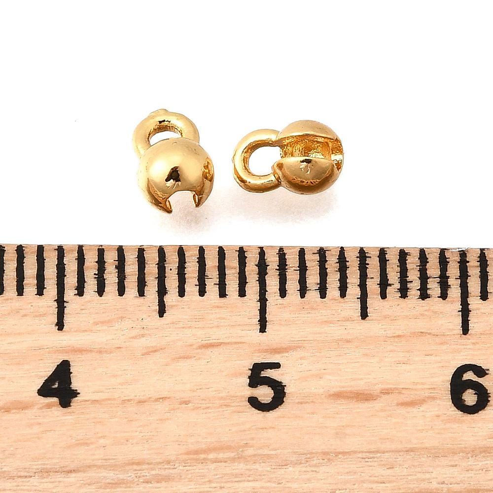 Brass Bead Tips - Crimp Covers - Gold or Platinum - 5x4mm- 50pcs