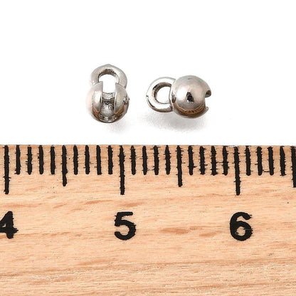 Brass Bead Tips - Crimp Covers - Gold or Platinum - 5x4mm- 50pcs