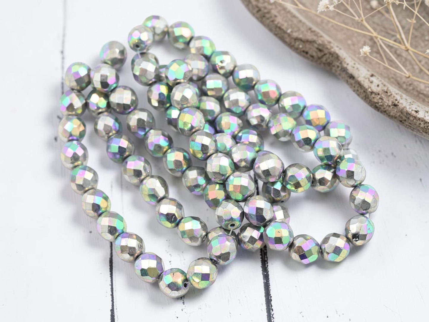 Czech Glass Beads - Fire Polished Beads - Round Beads - Faceted Beads - 8mm - 20pcs - (720)