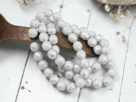 Czech Glass Beads - Fire Polished Beads - Round Beads - Faceted Beads - 8mm - 20pcs - (922)