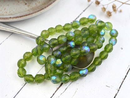 Czech Glass Beads - Fire Polished Beads - Round Beads - Faceted Beads - 8mm - 20pcs - (3927)