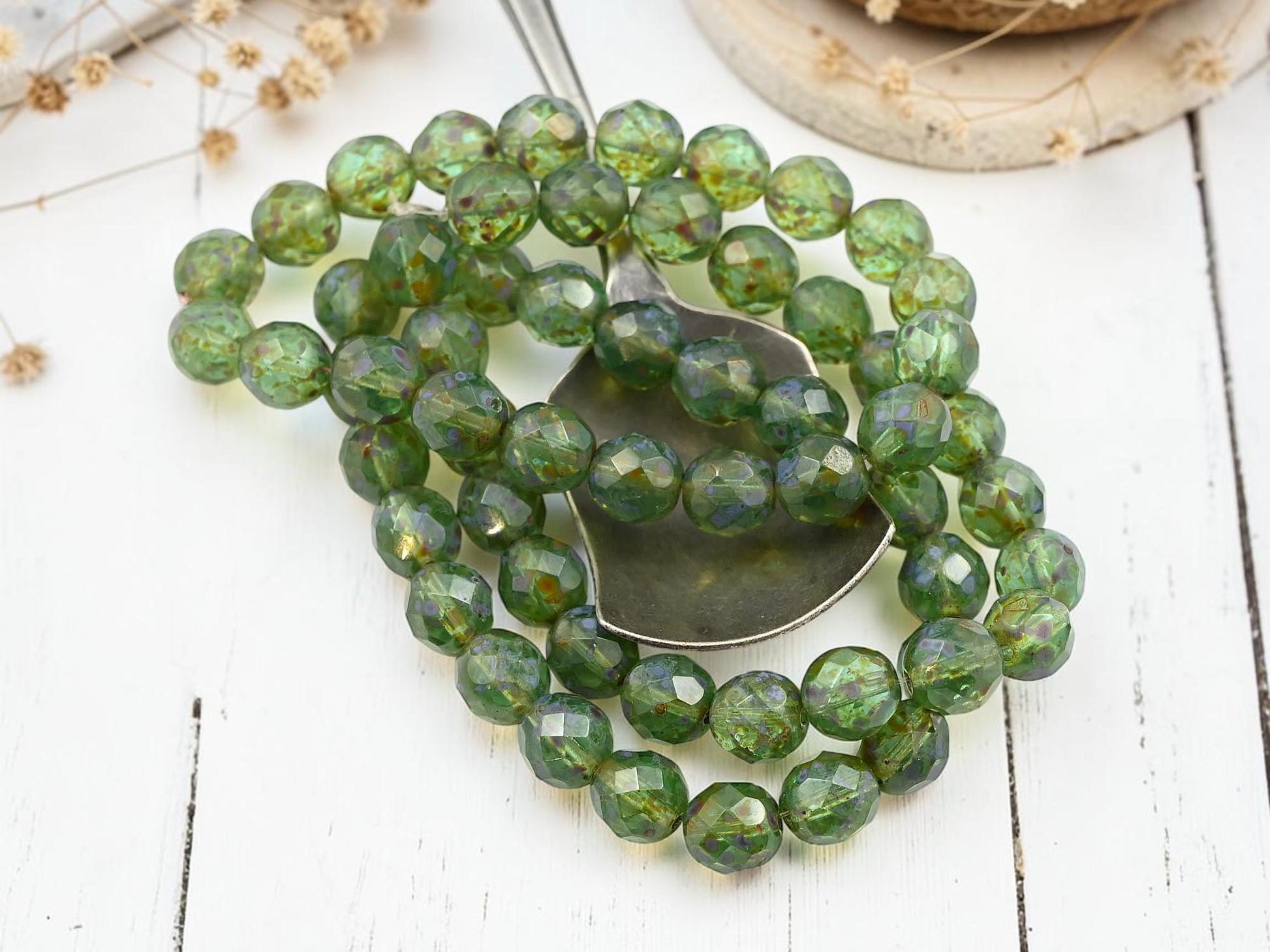 Czech Glass Beads - Fire Polished Beads - Round Beads - Faceted Beads - 8mm - 20pcs - (310)