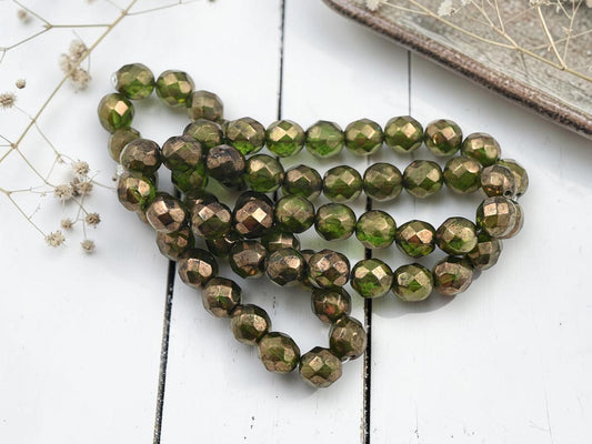 Czech Glass Beads - Fire Polished Beads - Round Beads - Faceted Beads - 8mm - 20pcs - (3931)