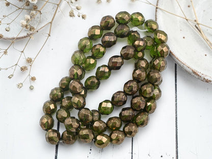 Czech Glass Beads - Fire Polished Beads - Round Beads - Faceted Beads - 8mm - 20pcs - (3931)