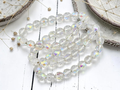 Czech Glass Beads - Fire Polished Beads - Round Beads - Faceted Beads - 8mm - 20pcs - (5951)