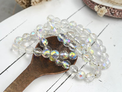Czech Glass Beads - Fire Polished Beads - Round Beads - Faceted Beads - 8mm - 20pcs - (5951)