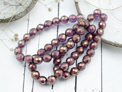 Czech Glass Beads - Fire Polished Beads - Round Beads - Faceted Beads - 8mm - 20pcs - (3619)