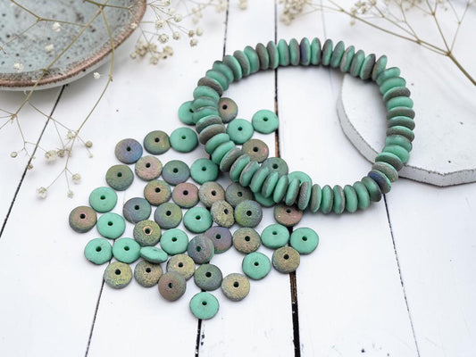 Picasso Beads - Disc Spacer - Czech Glass Beads - Rondelle Spacer - Rondelle Beads - 6x2mm - 50pcs - (3915)