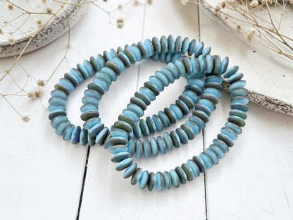 Czech Glass Beads - Rondelle Spacer - Picasso Beads - Disc Spacer - Rondelle Beads - 6x2mm - 50pcs - (2436)