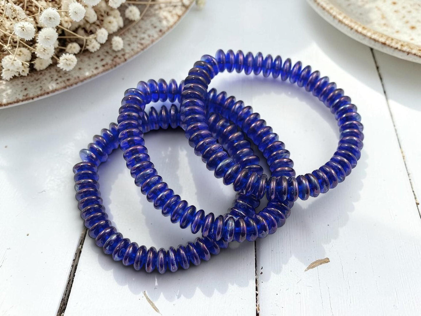 Czech Glass Beads - Rondelle Spacer - Picasso Beads - Disc Spacer - Rondelle Beads - 6x2mm - 50pcs - (4375)