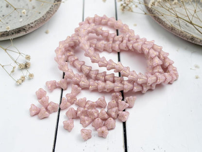 Czech Glass Beads - Bell Flower - Small Flower Beads - 5x6mm - 30pcs - (3378)