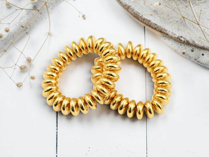 Czech Glass Beads - Rondelle Spacer - Gold Spacer Beads - Disc Spacer - Rondelle Beads - 6x2mm - 25pcs - (3890)