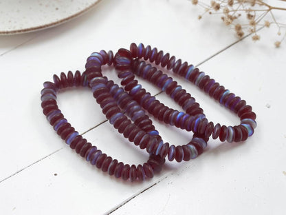 Czech Glass Beads - Rondelle Spacer - Picasso Beads - Disc Spacer - Rondelle Beads - 6x2mm - 50pcs - (4776)