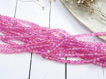 Czech Glass Round Druk Beads - Rose Celestial - 4mm - 50pcs - (B596)