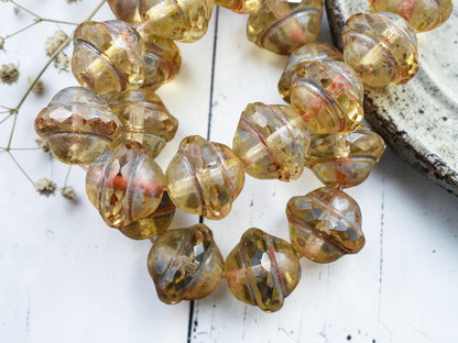 Picasso Beads - Czech Glass Beads - Saturn Beads - Chunky Beads - Large Glass Beads - 10x12mm - 12pcs - (B53)