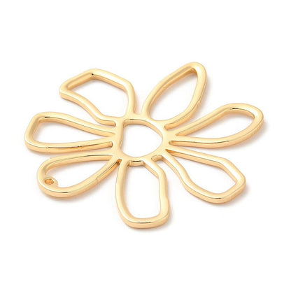 Daisy Flower Pendant - Metal Pendant - Gold Pendant - 36mm - 2pcs - (5684)