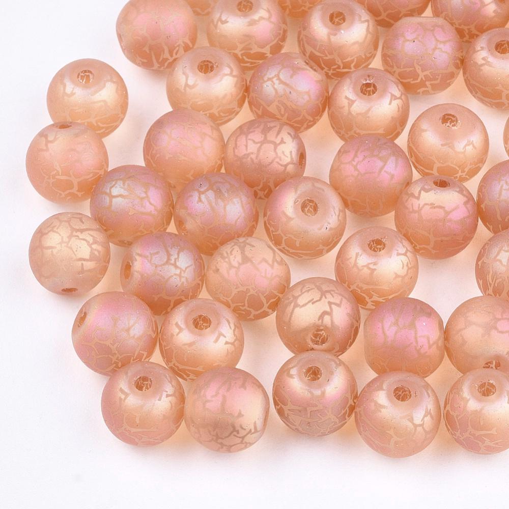 8mm Beads - Electroplated Beads - Chinese Glass - Round Beads - Bulk Glass Beads - 20pcs - (A571)