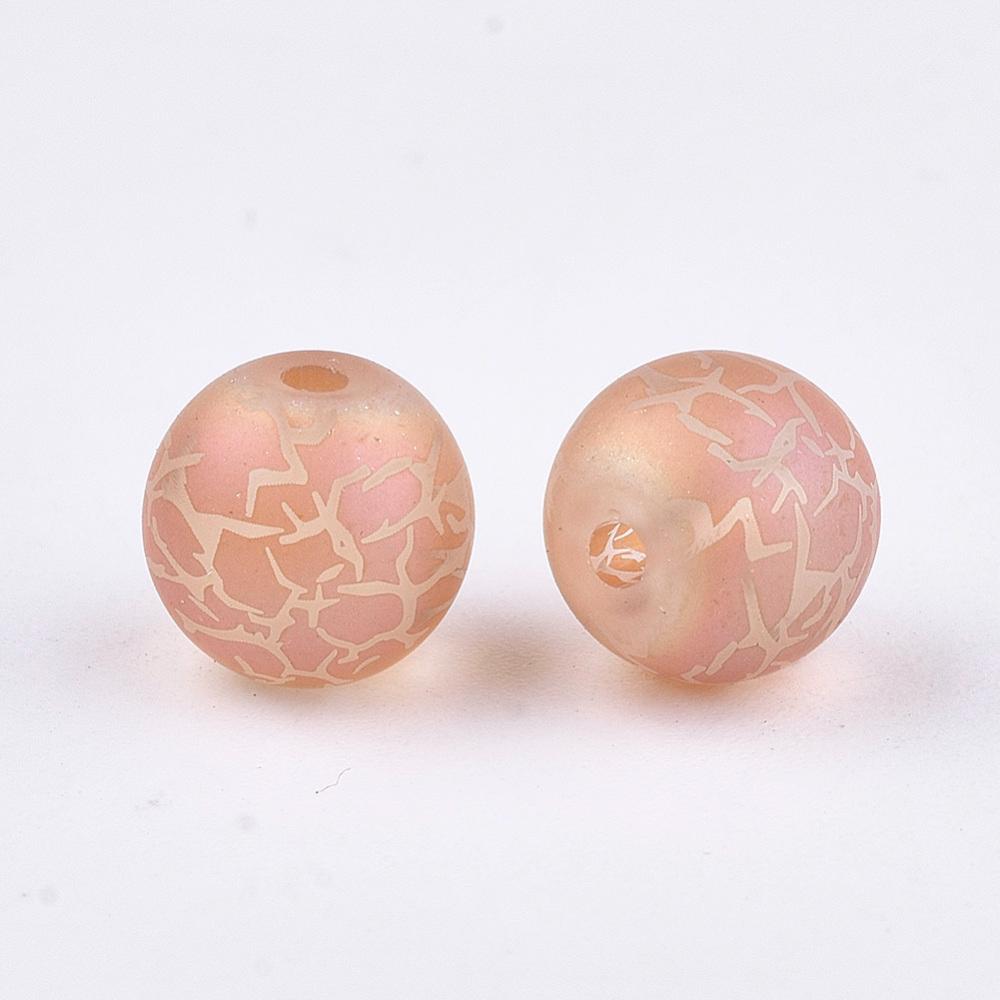 8mm Beads - Electroplated Beads - Chinese Glass - Round Beads - Bulk Glass Beads - 20pcs - (A571)