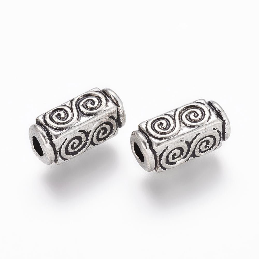 Metal Beads - Silver Beads - Tube Beads - Spacer Beads - Metal Spacers - 11x5mm - 50pcs - (A144)