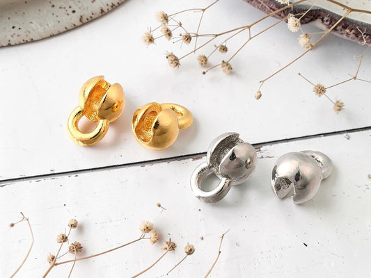 Brass Bead Tips - Crimp Covers - Gold or Platinum - 5x4mm- 50pcs