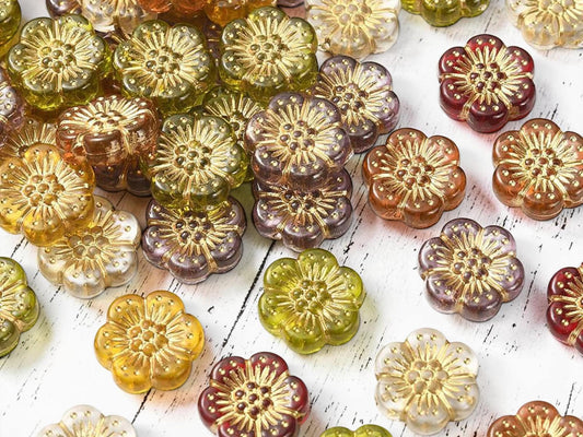 Flower Beads - Lightweight Beads - Acrylic Beads - 13mm - 20pcs - (754)