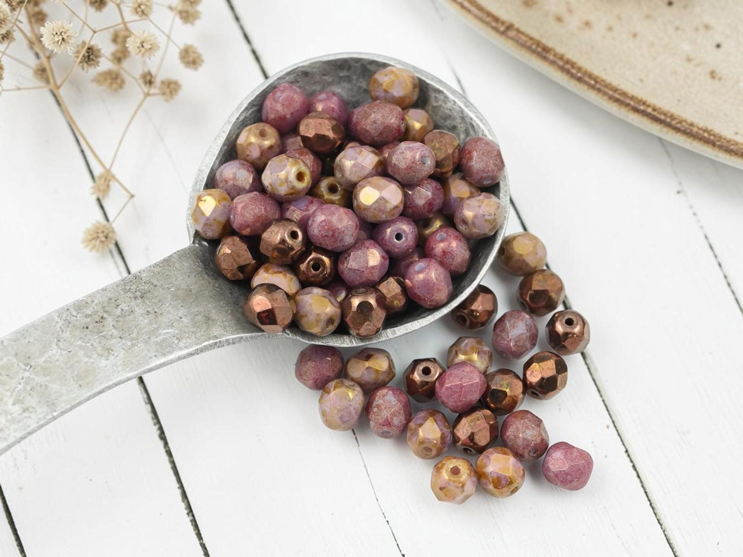 Fire Polished Beads - Czech Glass Beads - Round Beads - Bead Mix - 6mm - 25pcs - (A674)