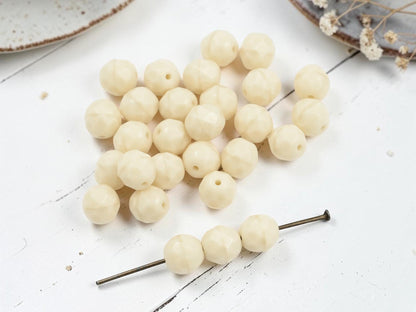 Czech Glass Beads - Fire Polished Beads - Round Beads - Faceted Beads - 8mm - 25pcs - (5736)