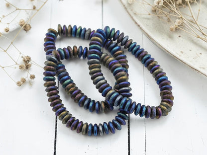 Czech Glass Beads - Rondelle Spacer - Picasso Beads - Disc Spacer - Rondelle Beads - 6x2mm - 50pcs - (3369)
