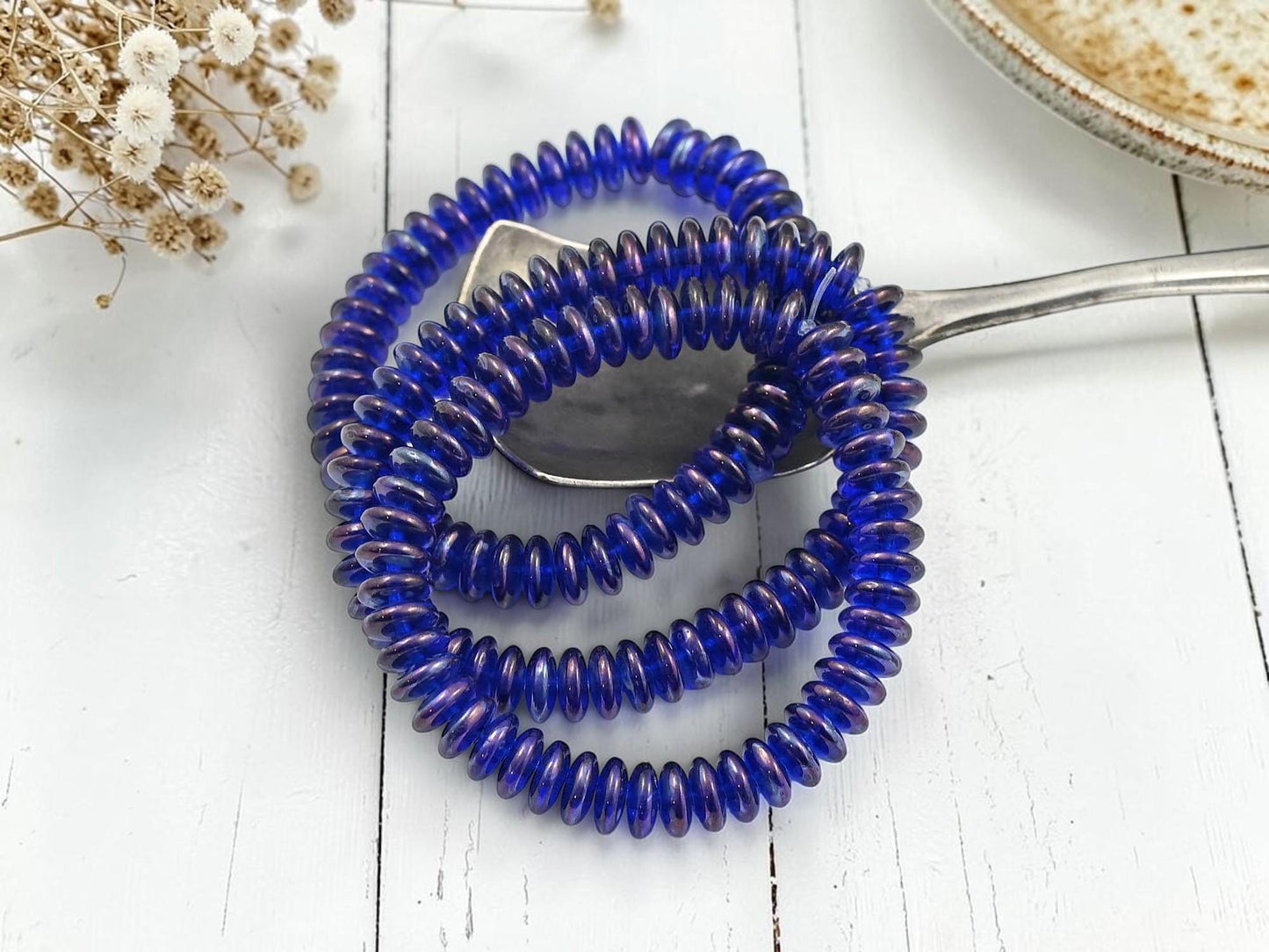 Czech Glass Beads - Rondelle Spacer - Picasso Beads - Disc Spacer - Rondelle Beads - 6x2mm - 50pcs - (4375)