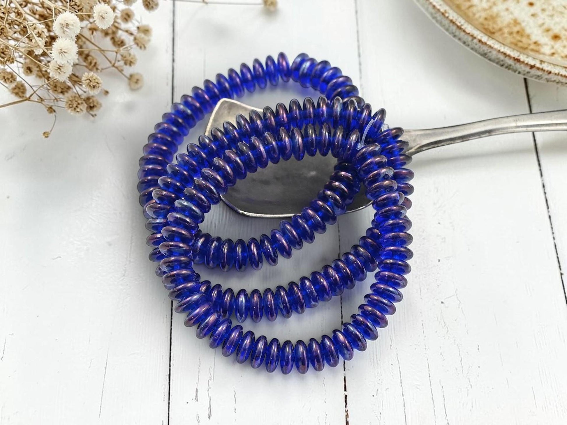 Czech Glass Beads - Rondelle Spacer - Picasso Beads - Disc Spacer - Rondelle Beads - 6x2mm - 50pcs - (4375)