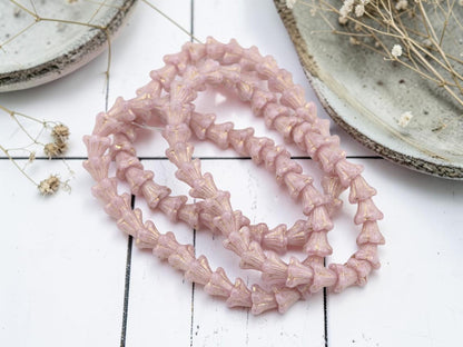 Czech Glass Beads - Bell Flower - Small Flower Beads - 5x6mm - 30pcs - (3378)