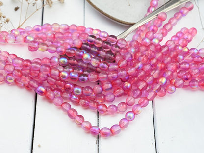 Czech Glass Round Druk Beads - Rose Celestial - 6mm - 25pcs - (B905)
