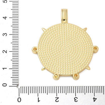 Mixed Metal Gold + Silver Ancient Roman Coin Style Pendant - 38x35mm - 1pcs - (A177)