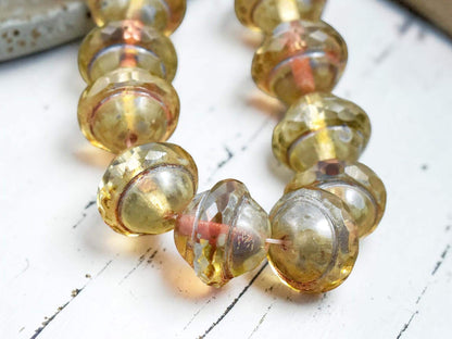 Picasso Beads - Czech Glass Beads - Saturn Beads - Chunky Beads - Large Glass Beads - 10x12mm - 12pcs - (B53)