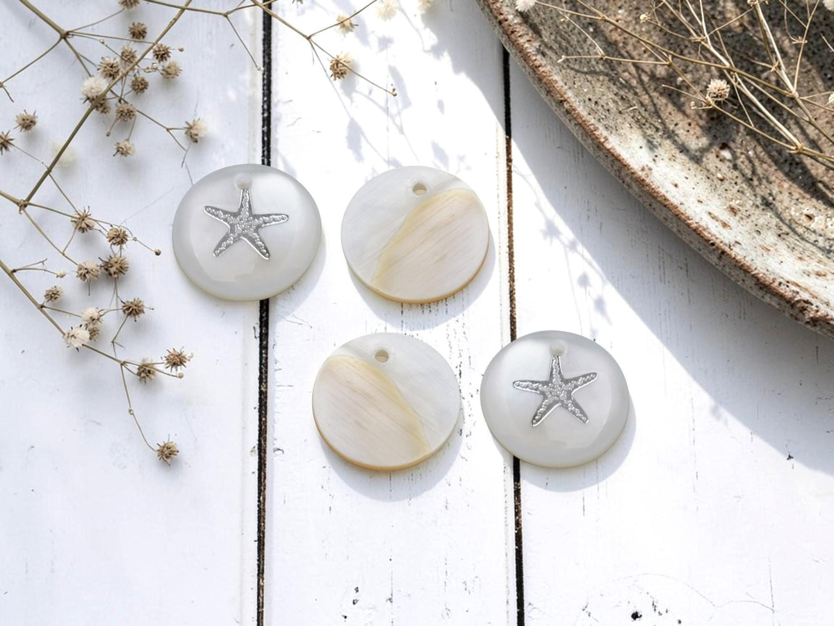 Shell Charms - Starfish Charms - Beach Charms - 16mm - 10pcs - (4151)