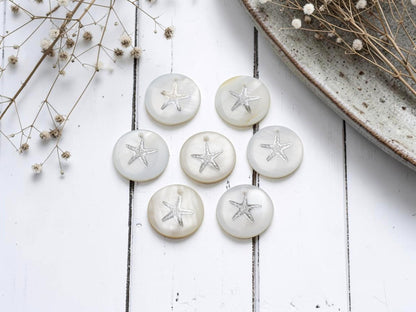 Shell Charms - Starfish Charms - Beach Charms - 16mm - 10pcs - (4151)