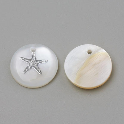 Shell Charms - Starfish Charms - Beach Charms - 16mm - 10pcs - (4151)
