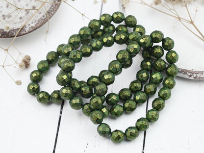 Czech Glass Beads - Fire Polished Beads - Round Beads - Faceted Beads - 8mm - 20pcs - (6093)