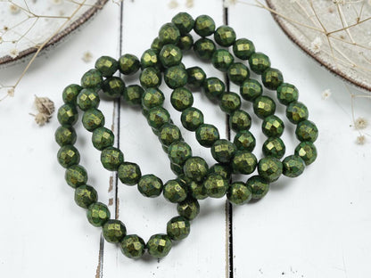 Czech Glass Beads - Fire Polished Beads - Round Beads - Faceted Beads - 8mm - 20pcs - (6093)