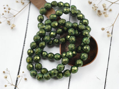 Czech Glass Beads - Fire Polished Beads - Round Beads - Faceted Beads - 8mm - 20pcs - (6093)