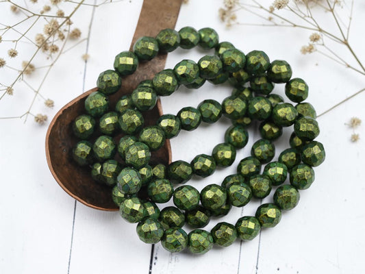 Czech Glass Beads - Fire Polished Beads - Round Beads - Faceted Beads - 8mm - 20pcs - (6093)