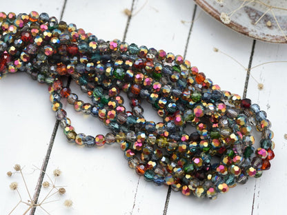 Glass Bead Strands - Fire Polished Beads - Chinese Crystal - Faceted Beads - Electroplated Glass - 20" Strand - (1851)