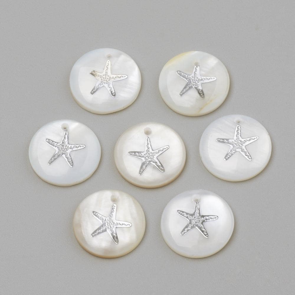 Shell Charms - Starfish Charms - Beach Charms - 16mm - 10pcs - (4151)